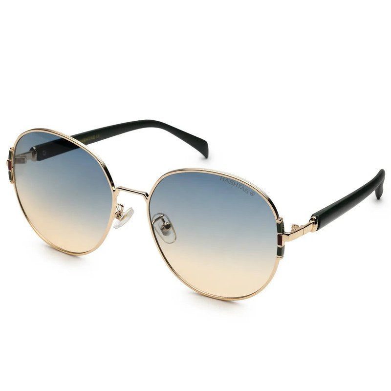 Drakon Gradient Green Oversized Full Rim Round Sunglasses for Women — Hashtag Eyewears