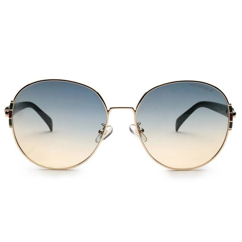 Drakon Gradient Green Oversized Full Rim Round Sunglasses for Women — Hashtag Eyewears