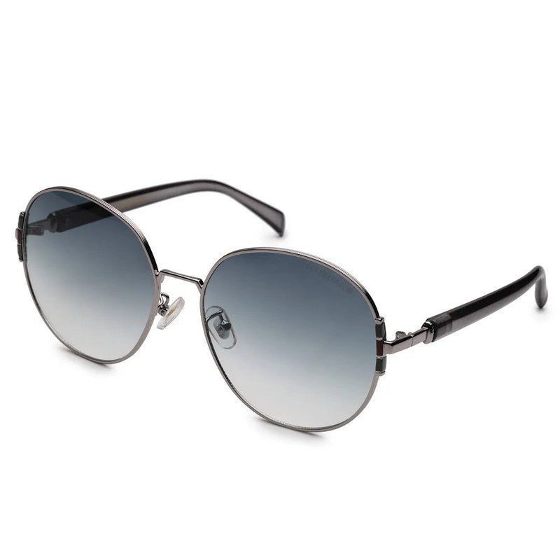 Drakon Silver Oversized Full Rim Round Sunglasses for Women — Hashtag Eyewears