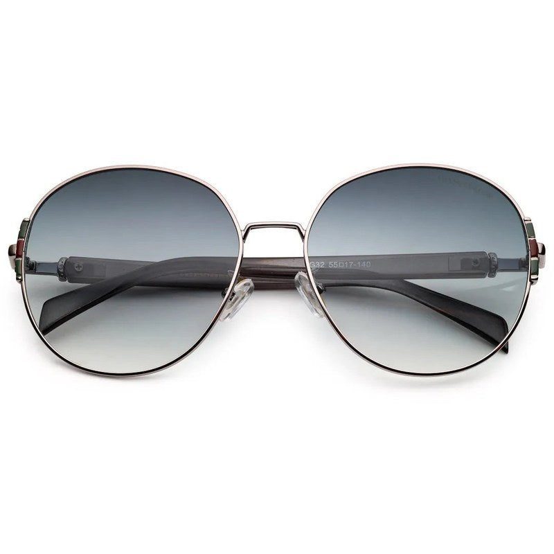Drakon Silver Oversized Full Rim Round Sunglasses for Women — Hashtag Eyewears