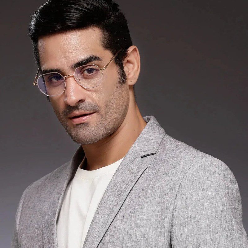 Dravon Golden Medium Full Rim Hexagonal Computer Glasses for Men & Women — Hashtag Eyewears