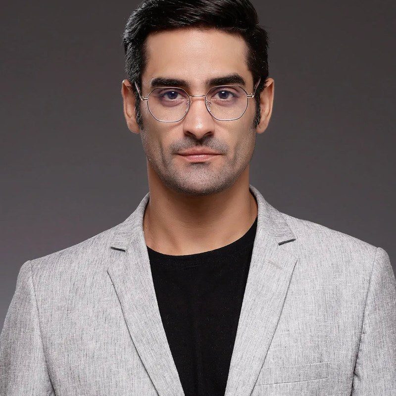 Dravon Golden Rose & Black Medium Full Rim Hexagonal Computer Glasses for Men & Women — Hashtag Eyewears