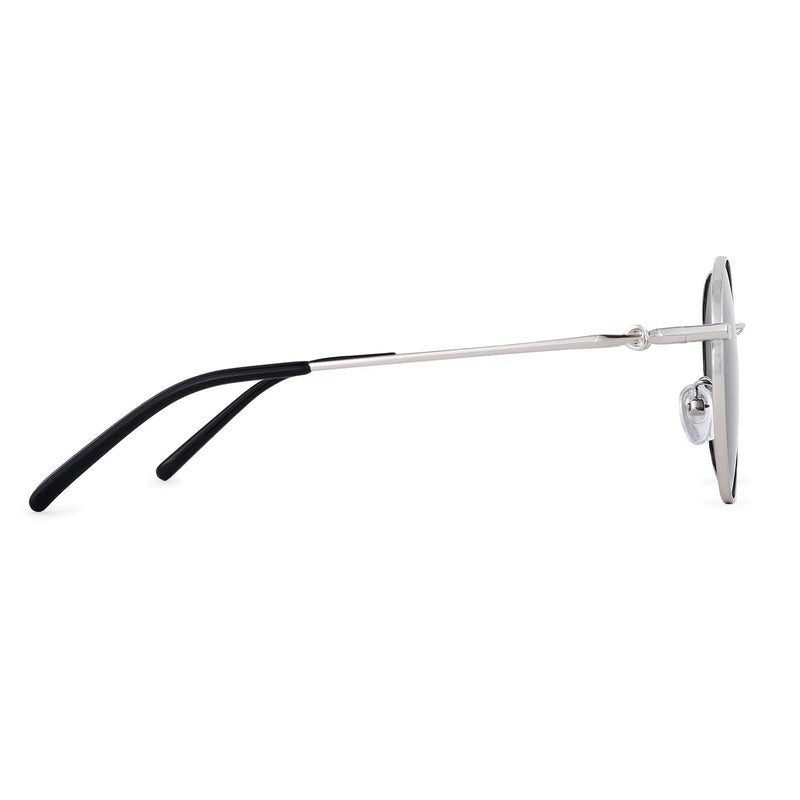 Dravyn Silver Medium Full Rim Round Sunglasses for Men & Women — Hashtag Eyewears