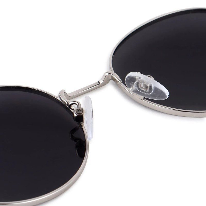 Dravyn Silver Medium Full Rim Round Sunglasses for Men & Women — Hashtag Eyewears