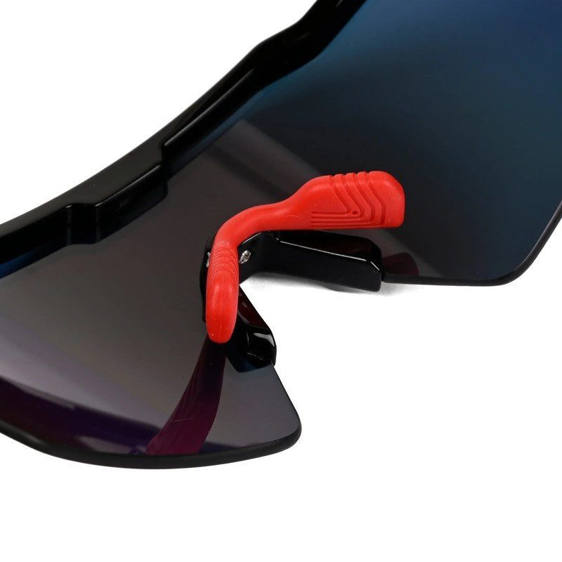 Drift Black Extra-Large Half Rim Shield Sports Sunglasses for Men & Women — Hashtag Eyewears