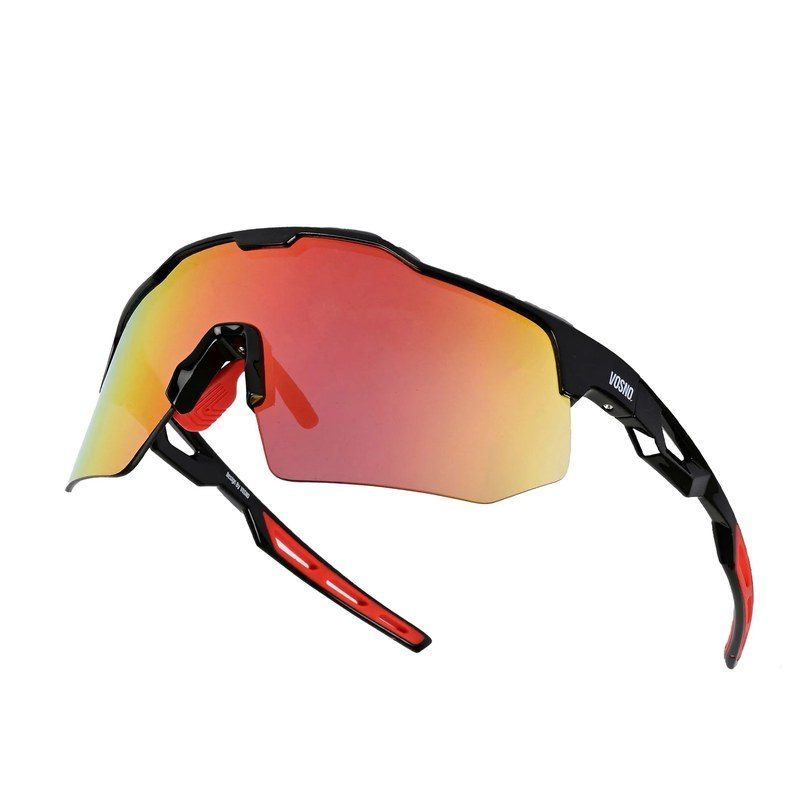 Drift Black Extra-Large Half Rim Shield Sports Sunglasses for Men & Women — Hashtag Eyewears