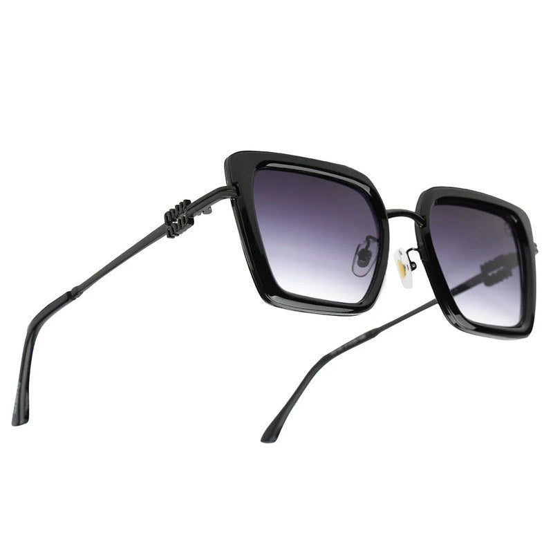 DuskDazzle Black Large Full Rim Cateye Sunglasses for Women — Hashtag Eyewears