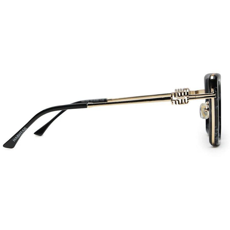 DuskDazzle Texture Black & Golden Large Full Rim Cateye Sunglasses for Women — Hashtag Eyewears