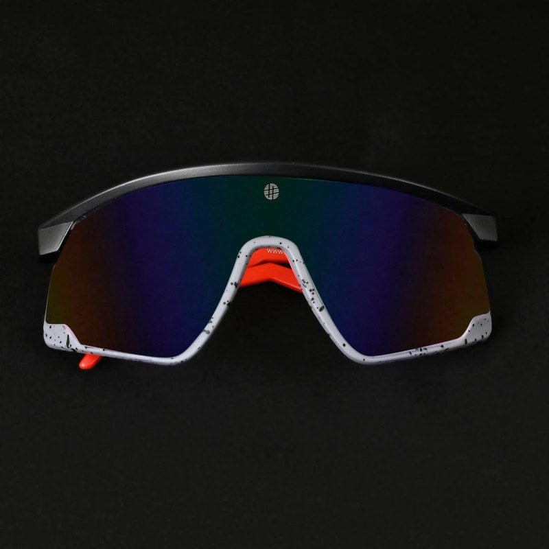 Eaga Black-Grey Texture Large Half Rim Shield Sports Sunglasses for Men & Women — Hashtag Eyewears