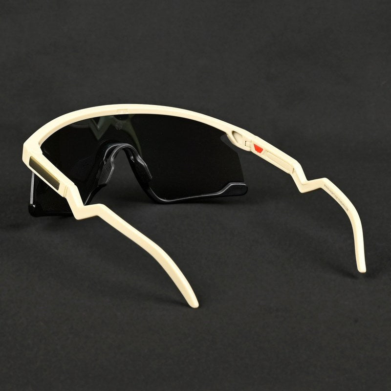 Eaga Cream Large Half Rim Shield Sports Sunglasses for Men & Women — Hashtag Eyewears