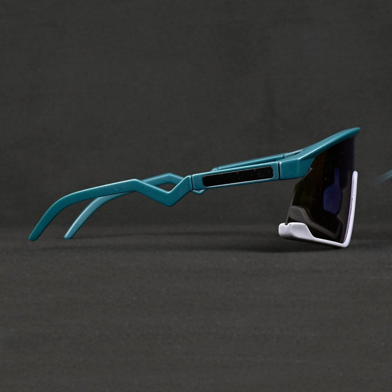 Eaga Mate Green & Grey Large Half Rim Shield Sports Sunglasses for Men & Women — Hashtag Eyewears