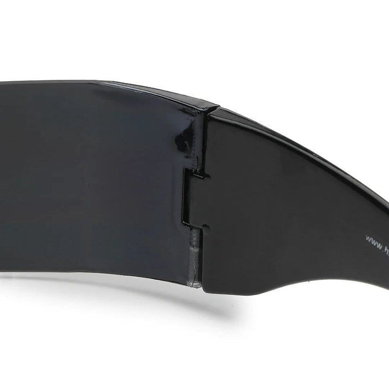 Eagle Silver-Black Medium Rim Less Shield Sunglasses for Men & Women — Hashtag Eyewears