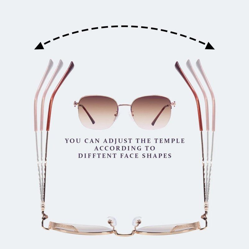 Eclipse Brown Medium Half Rim Square Sunglasses for Women — Hashtag Eyewears