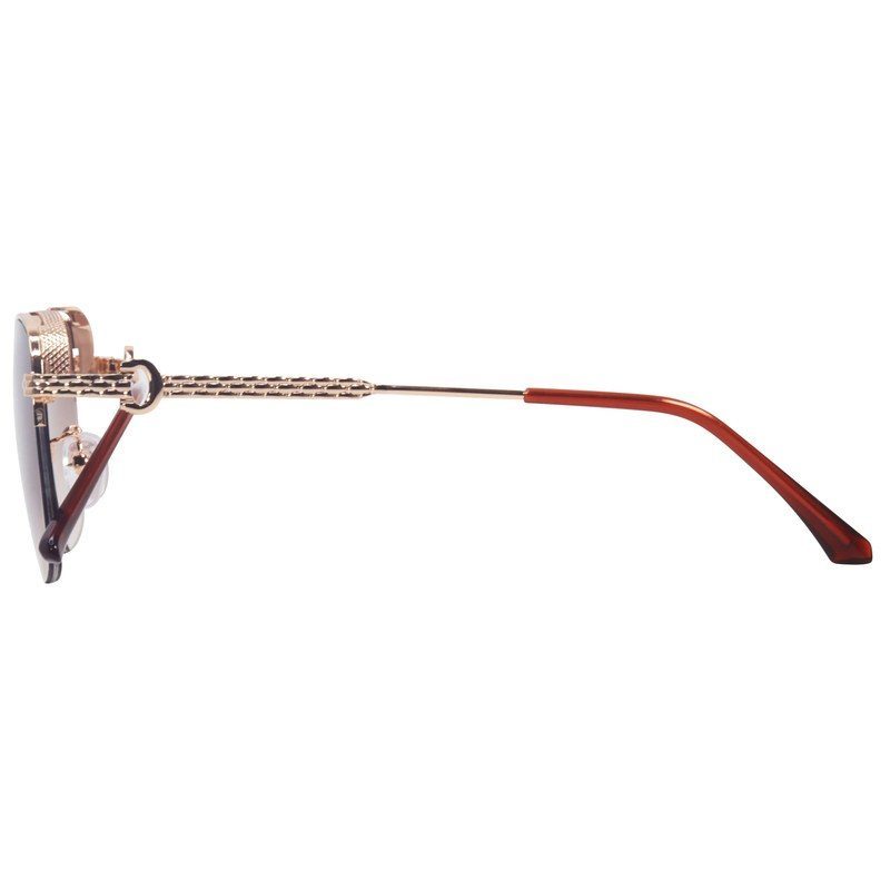 Eclipse Brown Medium Half Rim Square Sunglasses for Women — Hashtag Eyewears