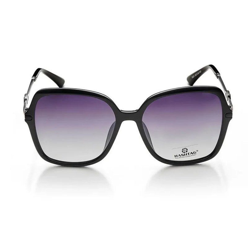 Eclipta Black Oversized Full Rim Rectangle Sunglasses for Women — Hashtag Eyewears