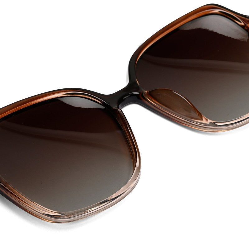 Eclipta Gradient Brown Large Full Rim RECTANGLE Sunglasses for Women — Hashtag Eyewears