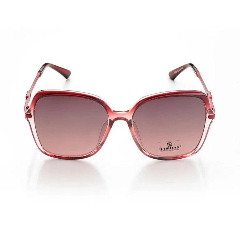 Eclipta Red Oversized Full Rim Rectangle Sunglasses for Women — Hashtag Eyewears