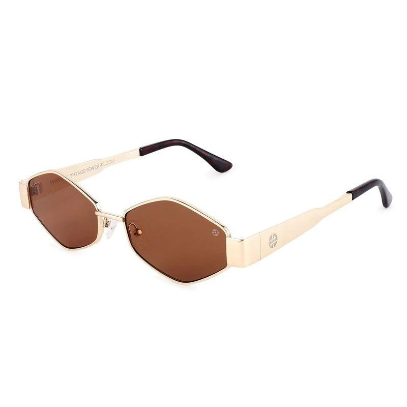 Ecliptor Brown Medium Full Rim Diamond Sunglasses for Women — Hashtag Eyewears