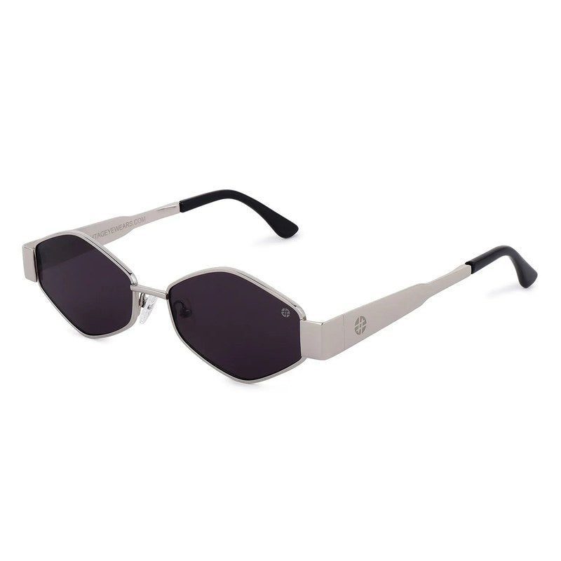 Ecliptor Silver Medium Full Rim Diamond Sunglasses for Women — Hashtag Eyewears