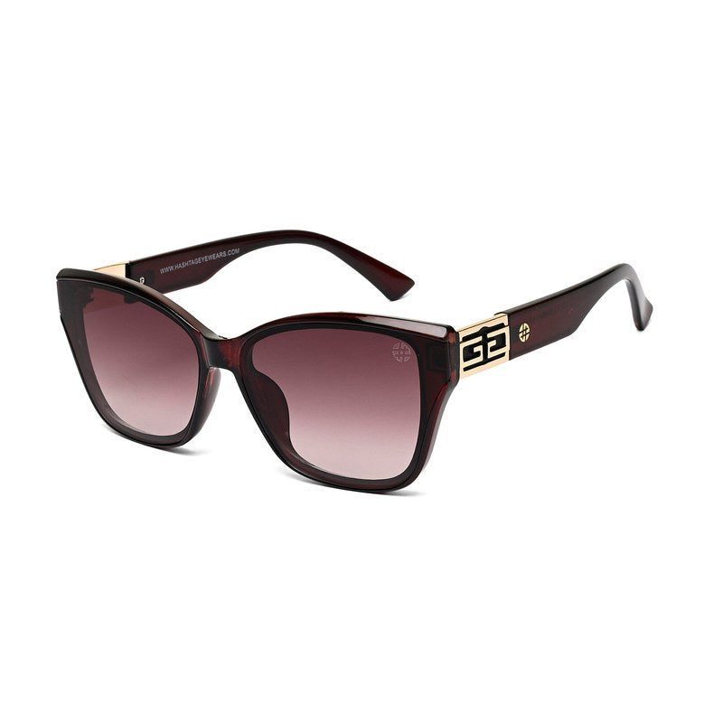 Elyra Brown Medium Full Rim Cateye Sunglasses for Women — Hashtag Eyewears