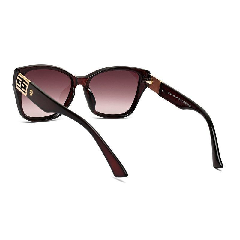 Elyra Brown Medium Full Rim Cateye Sunglasses for Women — Hashtag Eyewears
