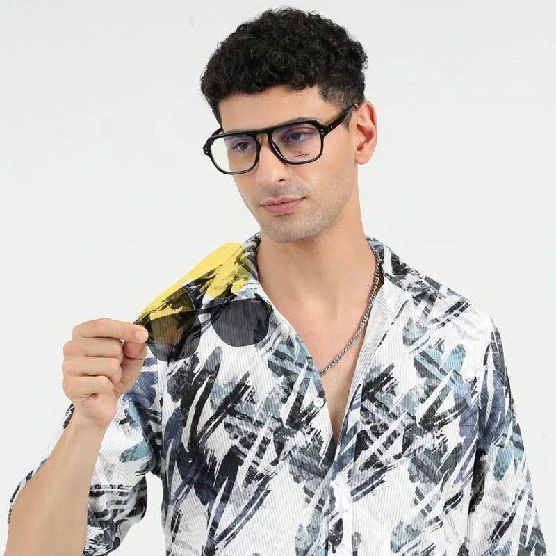 Ember Black Medium Full Rim Square Clip-on for Men & Women — Hashtag Eyewears