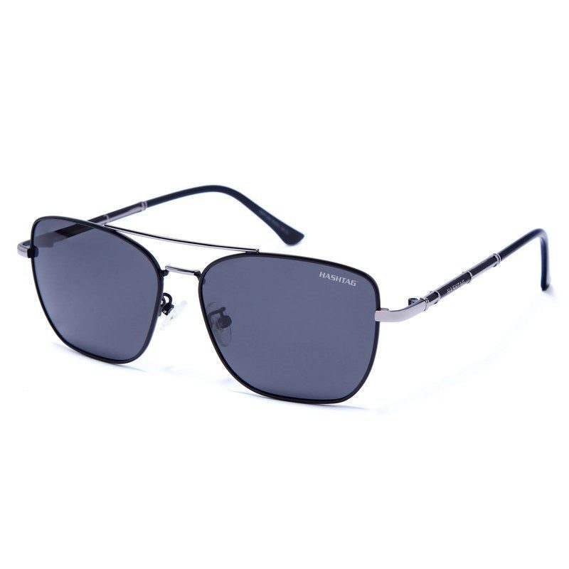 Enira Grey Large Full Rim RECTANGLE Sunglasses for Men & Women — Hashtag Eyewears