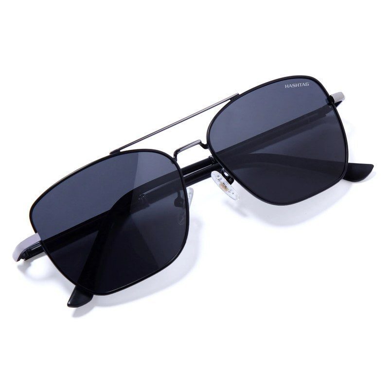 Enira Grey Large Full Rim RECTANGLE Sunglasses for Men & Women — Hashtag Eyewears
