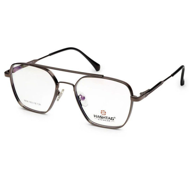 Ethra Brown Medium Full Rim Square with Spring Hinges Eyeglasses for Men & Women — Hashtag Eyewears