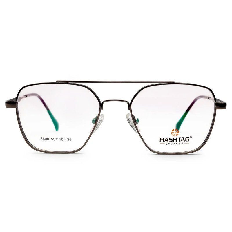 Ethra Brown Medium Full Rim Square with Spring Hinges Eyeglasses for Men & Women — Hashtag Eyewears