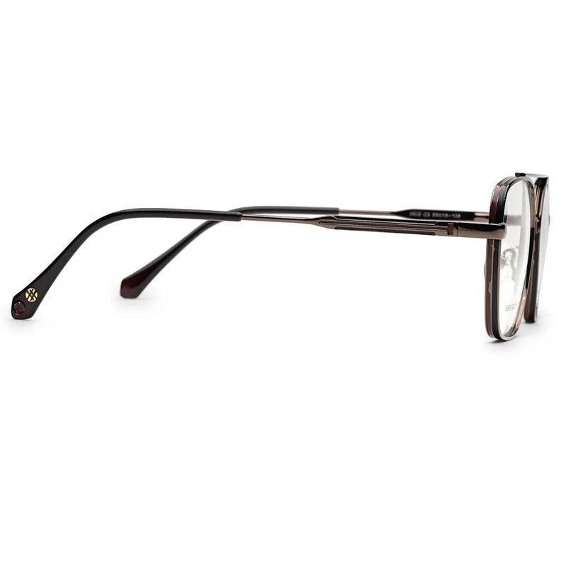 Ethra Brown Medium Full Rim Square with Spring Hinges Eyeglasses for Men & Women — Hashtag Eyewears