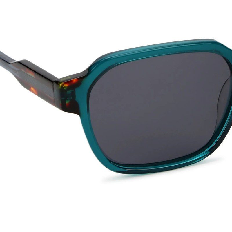EYEBEAM Transparent Green-Red Medium Full Rim Square Sunglasses for Men & Women — Hashtag Eyewears