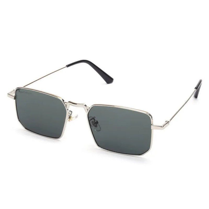 Feryn Silver Medium Full Rim Rectangle Sunglasses for Men & Women — Hashtag Eyewears