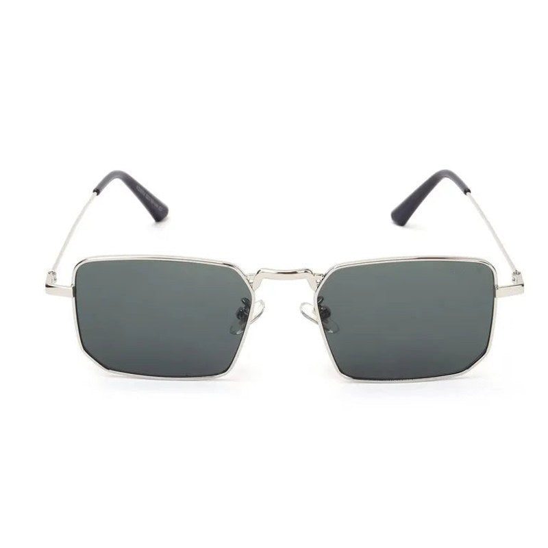 Feryn Silver Medium Full Rim Rectangle Sunglasses for Men & Women — Hashtag Eyewears