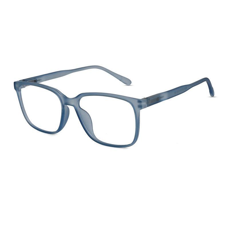 Focusly Transparent Blue Medium Full Rim RECTANGLE Computer Glasses for Men & Women — Hashtag Eyewears