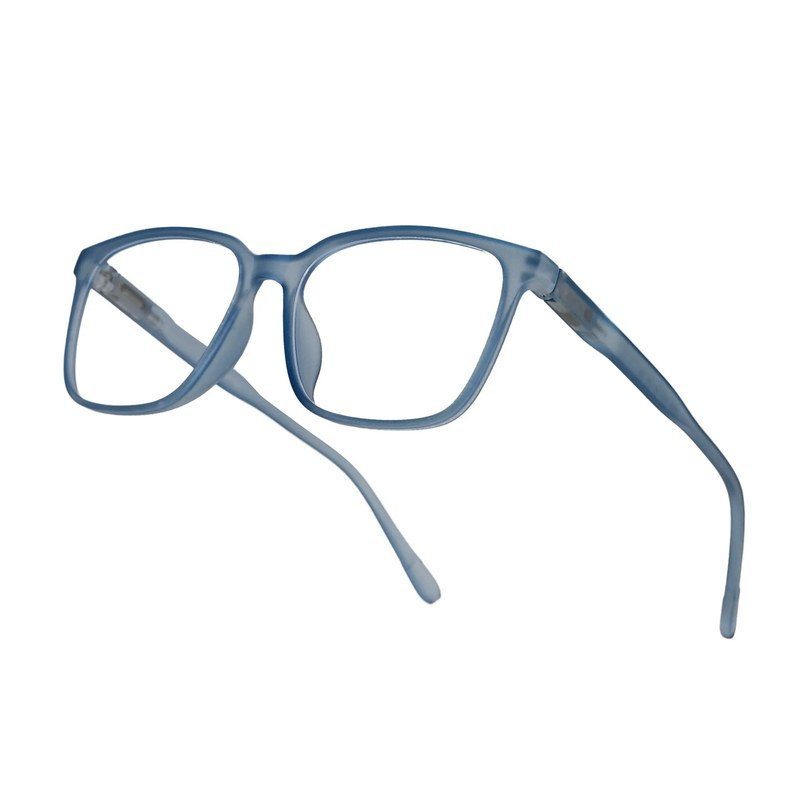 Focusly Transparent Blue Medium Full Rim RECTANGLE Computer Glasses for Men & Women — Hashtag Eyewears