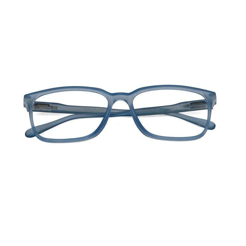 Focusly Transparent Blue Medium Full Rim RECTANGLE Computer Glasses for Men & Women — Hashtag Eyewears