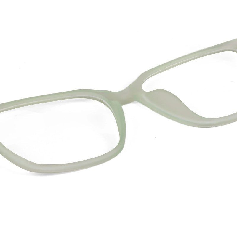 Focusly Transparent Light Green Medium Full Rim RECTANGLE Computer Glasses for Men & Women — Hashtag Eyewears