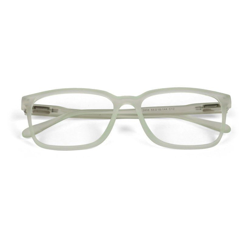 Focusly Transparent Light Green Medium Full Rim RECTANGLE Computer Glasses for Men & Women — Hashtag Eyewears