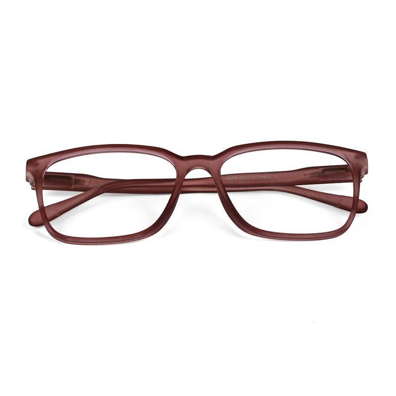 Focusly Transparent Mate Maroon Medium Full Rim RECTANGLE Computer Glasses for Men & Women — Hashtag Eyewears