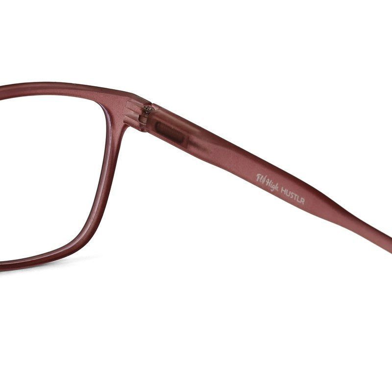 Focusly Transparent Mate Maroon Medium Full Rim RECTANGLE Computer Glasses for Men & Women — Hashtag Eyewears
