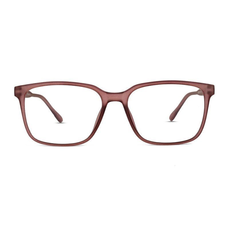 Focusly Transparent Mate Maroon Medium Full Rim RECTANGLE Computer Glasses for Men & Women — Hashtag Eyewears