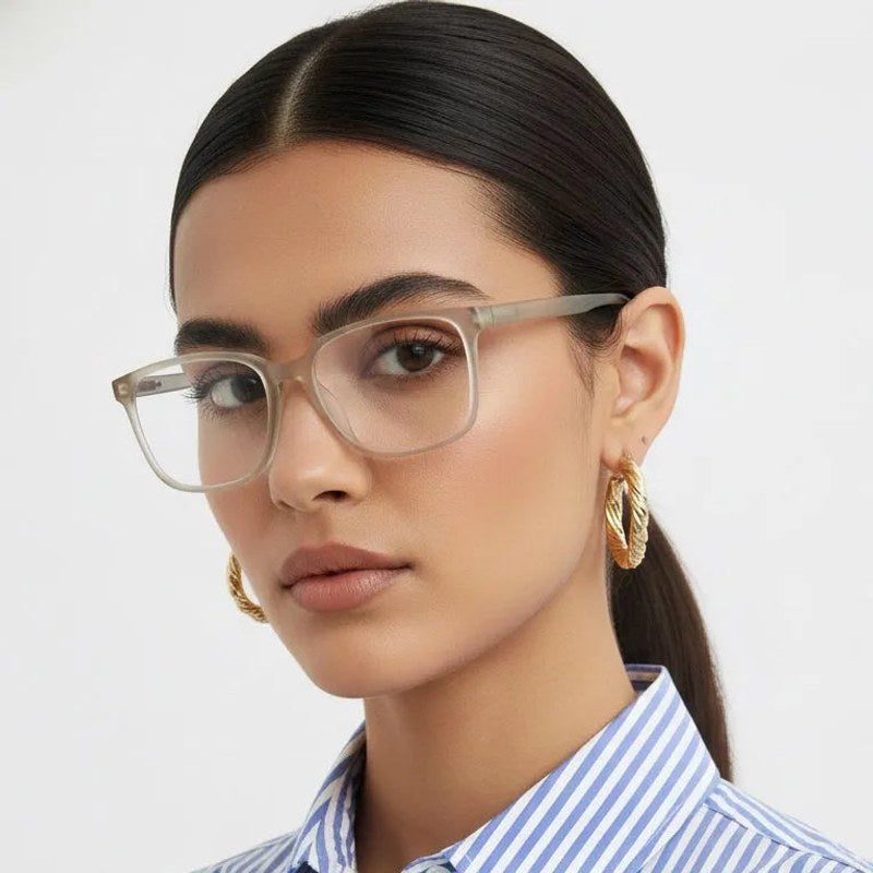 Focusly Transparent Medium Full Rim RECTANGLE Computer Glasses for Men & Women — Hashtag Eyewears
