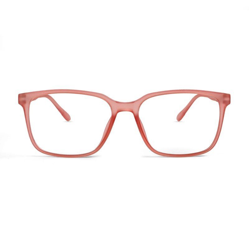 Focusly Transparent Red Medium Full Rim RECTANGLE Computer Glasses for Men & Women — Hashtag Eyewears