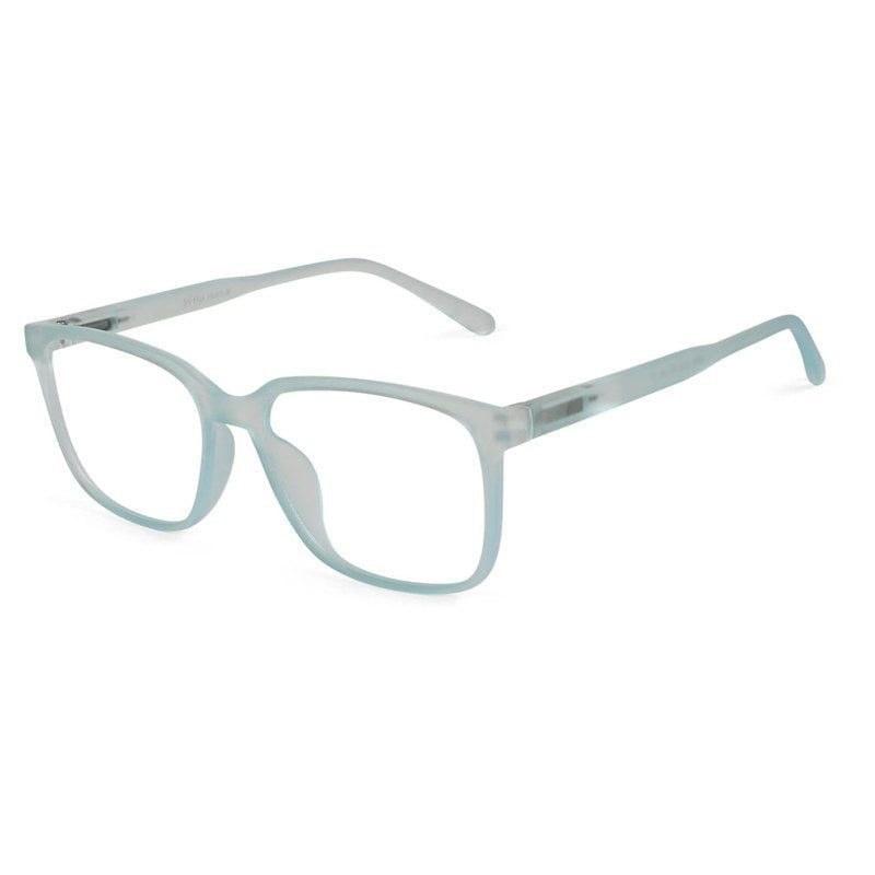 Focusly Transparent Skyblue Medium Full Rim RECTANGLE Computer Glasses for Men & Women — Hashtag Eyewears