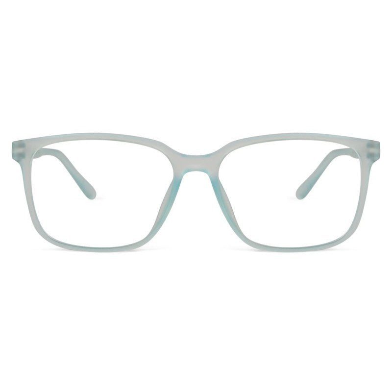 Focusly Transparent Skyblue Medium Full Rim RECTANGLE Computer Glasses for Men & Women — Hashtag Eyewears