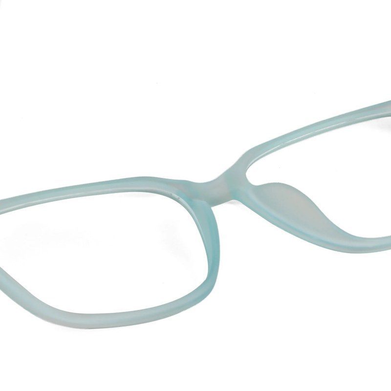 Focusly Transparent Skyblue Medium Full Rim RECTANGLE Computer Glasses for Men & Women — Hashtag Eyewears