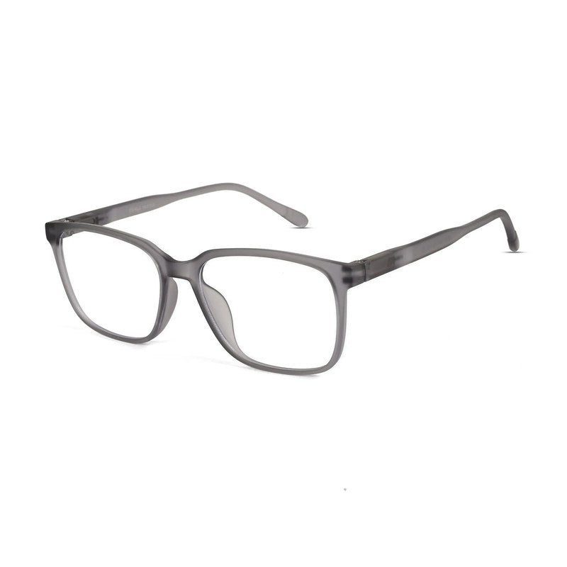 Focusly Transparent Smoke Medium Full Rim RECTANGLE Computer Glasses for Men & Women — Hashtag Eyewears