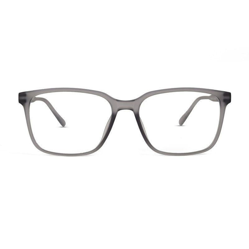 Focusly Transparent Smoke Medium Full Rim RECTANGLE Computer Glasses for Men & Women — Hashtag Eyewears