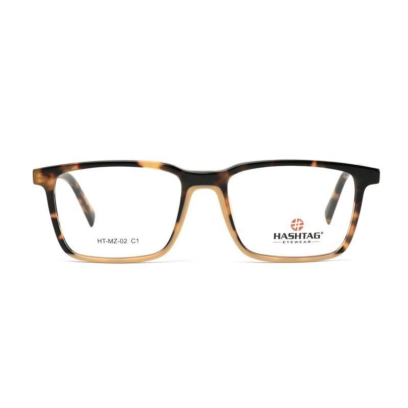 Frostar Havana Brown Texture Medium Full Rim Square with Spring Hinges Eyeglasses for Men & Women — Hashtag Eyewears
